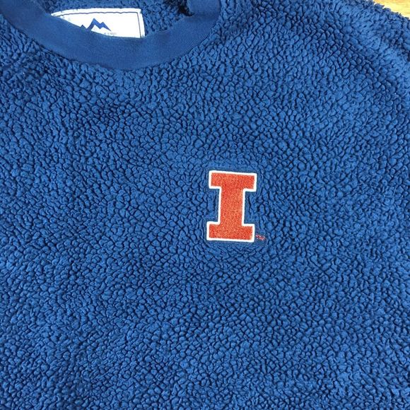 VTG NCAA Illinois Summit Sportswear Kickoff Collection Sherpa Sweater Men sz S - Picture 2 of 7